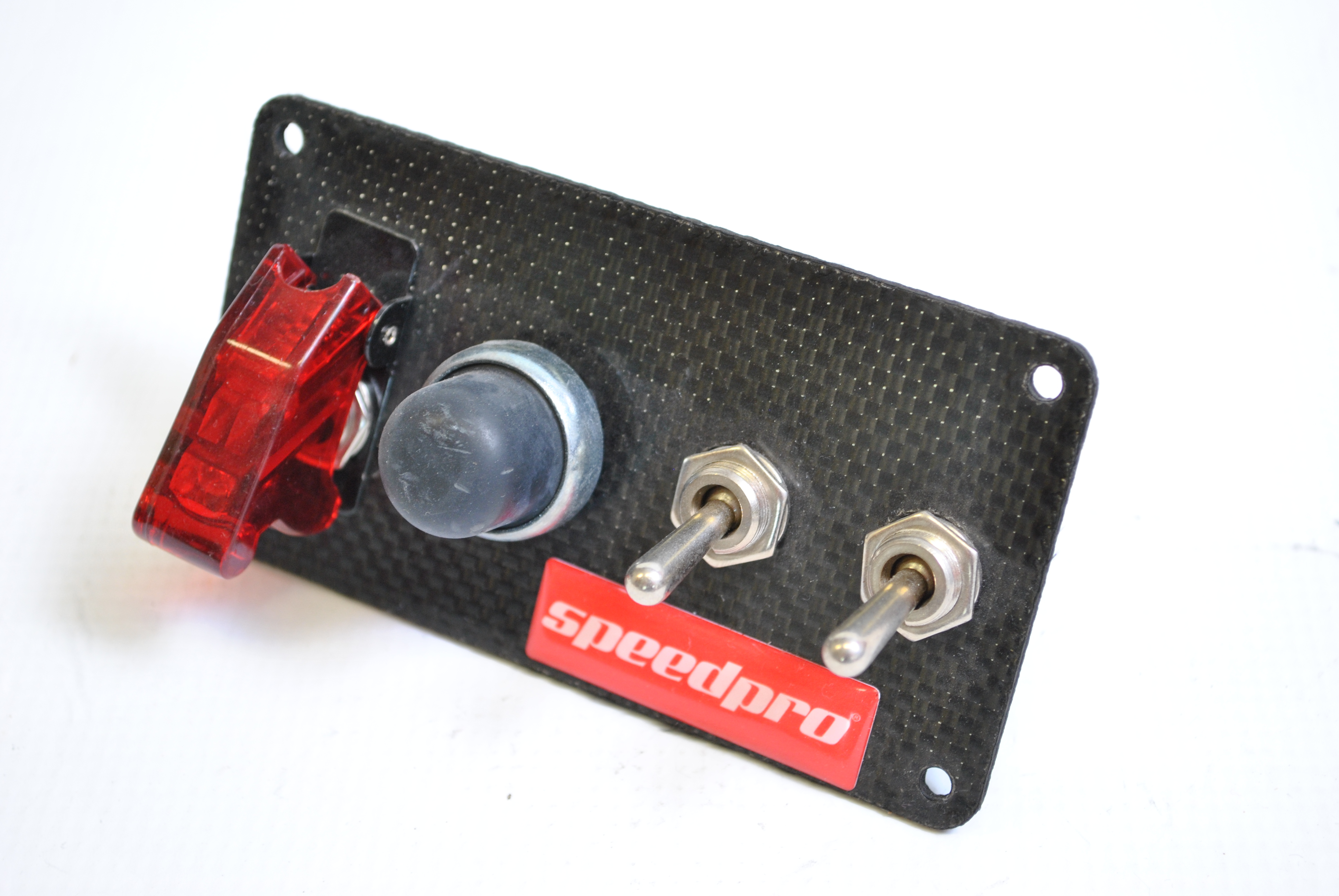 Starting panel – 3 x switch, 1 x starter button – CARBON